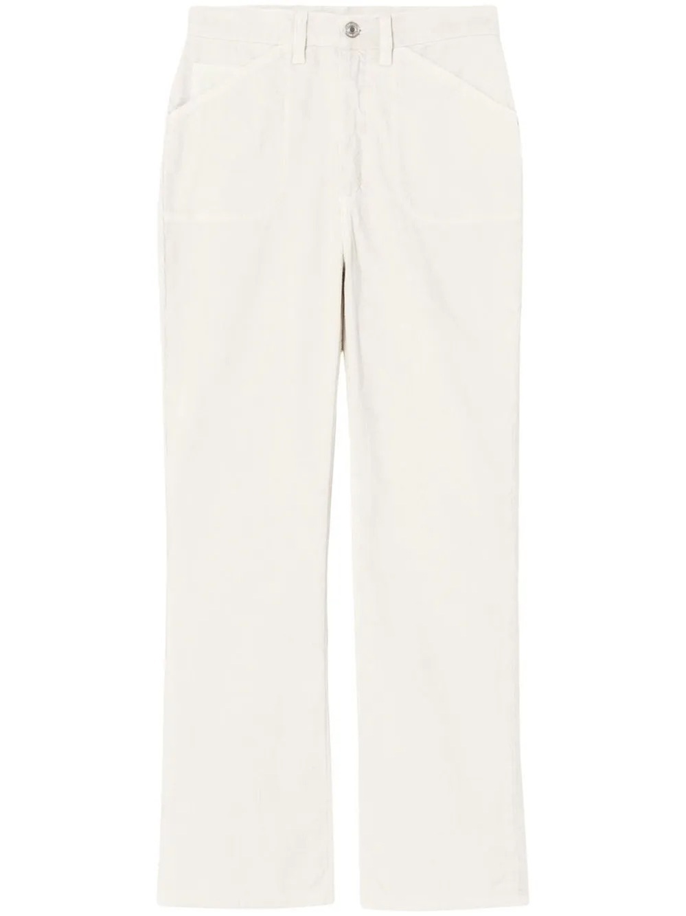 Re/Done Flared Cropped Corduroy Trousers in Ivory - Size 23 - Picture 4 of 7